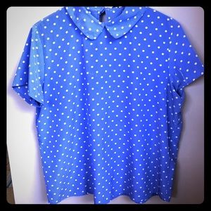Polka Dot, Forever 21 silky blouse.